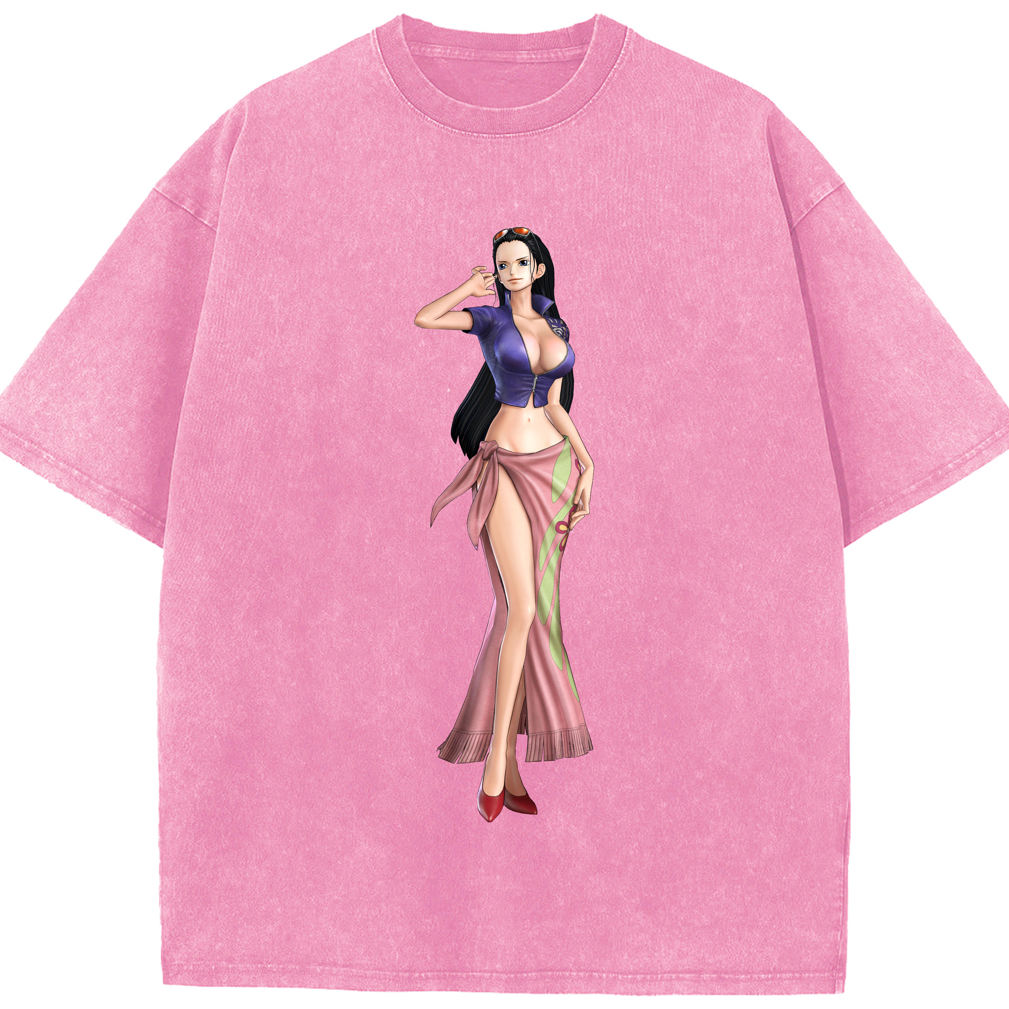 ワンピース ニコ・ロビン ONE PIECE Nico Robin 綿100% ヴィンテージ風 半袖Tシャツ（フロントプリント）